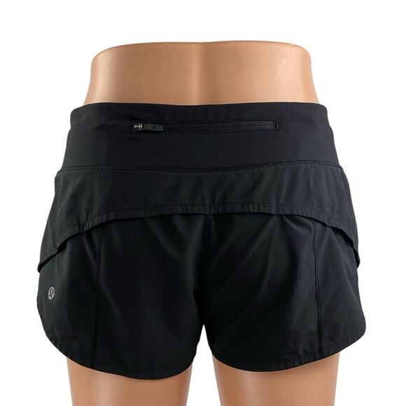 Lululemon Speed Up Black High Rise Workout Yoga Gym Athletic Running Shorts Sz 4 - Picture 4 of 5